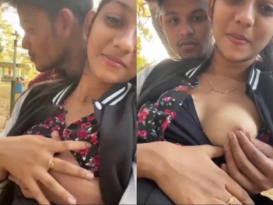 Horny Boyfriend Playing With gf Boobs outdoor
